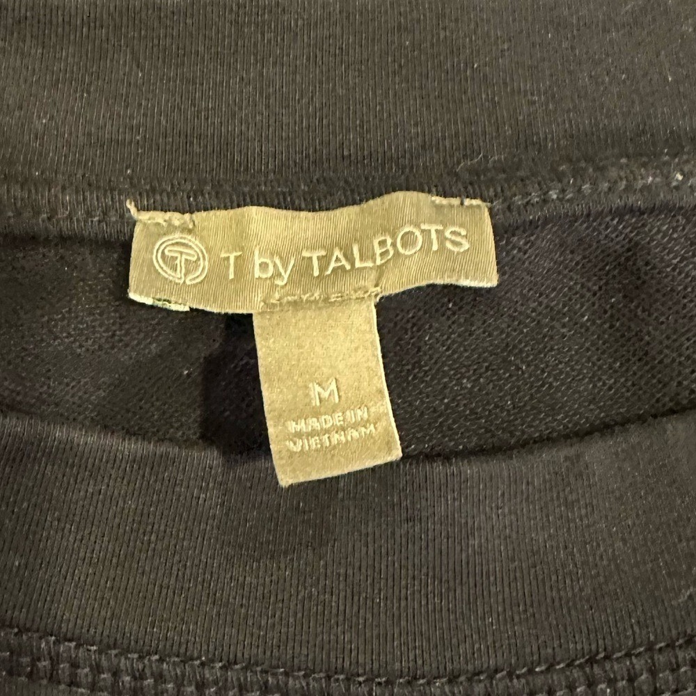 Talbots T‎ by Talbots Women's Navy Long Sleeve Ruched Shoulder Top Medium - Picture 2 of 7